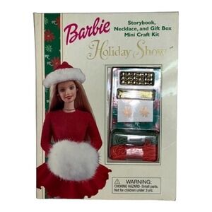 Vintage Barbie Holiday Show Storybook Necklace Gift Box Mini Craft Kit New‎